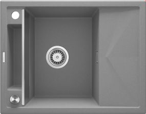 Мийка кухонна Deante Magnetic, граніт, прямокут., з крилом, 640х500х219мм, чаша - 1, врізна, сірий (ZRM_S11A)