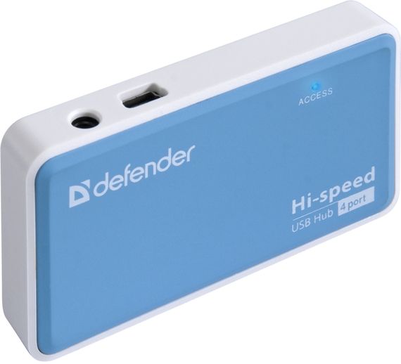 USB-хаб Defender Quadro Power+Adapter 4xUSB 2.0 220V (83503) | Зображення 2