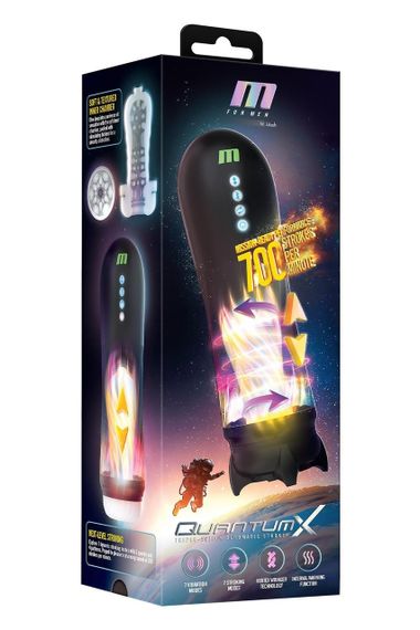 Вібромастурбатор у колбі автоматичний Blush M for Men з підігрівом, чорний, 33 см sexstyle | Зображення 7