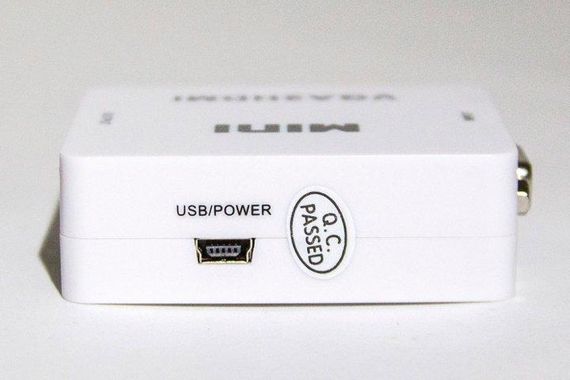 Перехідник VGA на HDMI конвертер для ПК, ноутбука, відео реєстратора адаптер перетворювач з аудіо та зовнішнім живленням HDMI - | Зображення 1