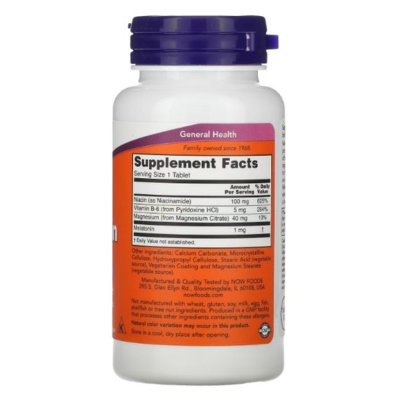 Мелатонин для сна NOW Foods Melatonin 1 mg 100 Tabs | Зображення 1