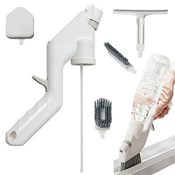 Щетка для уборки всех поверхностей 4в1 Water Spray Cleaning Kits эффективно и тщательно удаляет загрязнение, не оставляя царапин и не повреждая поверхности | Зображення 1