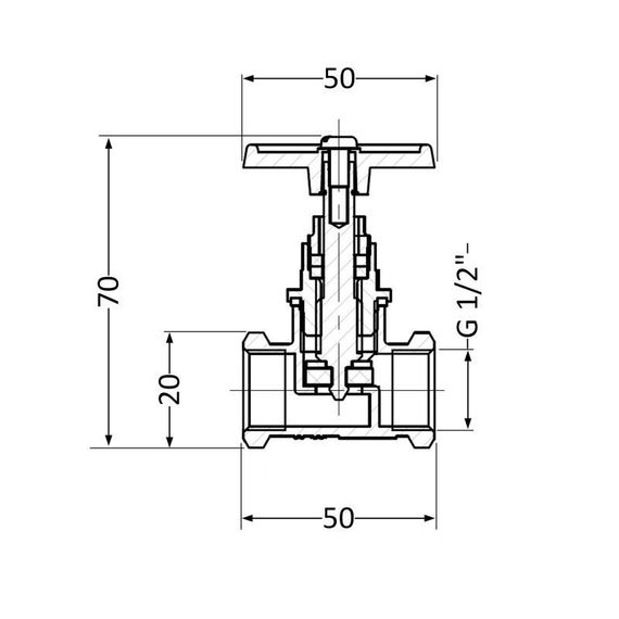 Вентиль латунный SD 15х1/2" ВР (YA) | Зображення 1