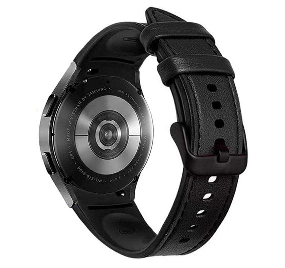Ремешок Primolux Leather Silicone для часов Samsung Galaxy Watch 4 44mm SM-R870 - Black