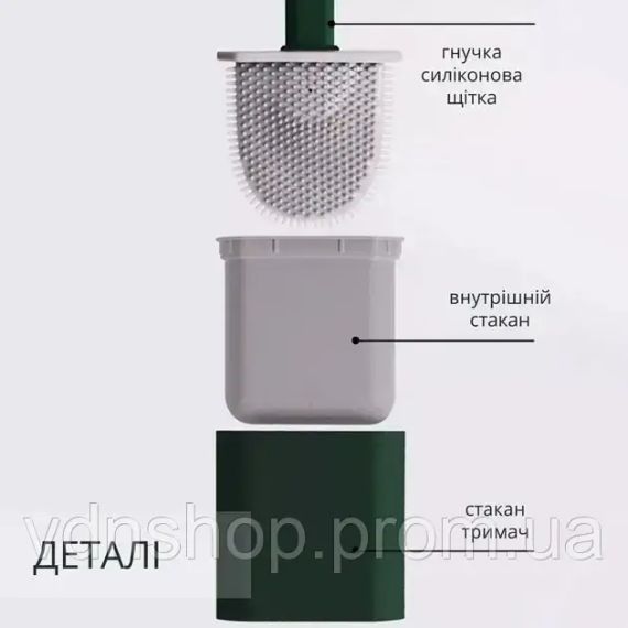 Єршик для унітазу з силіконовою гнучкою щіткою | Зображення 2