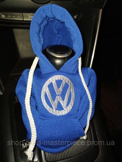 Чехол кофта Худи аксессуар на КПП Car Hoodie фольцваген Volkswagen синий подарок автомобилисту 10070