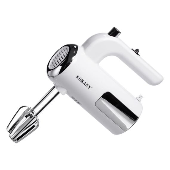 Міксер ручний 2 насадки вінчики та гаки для тіста білий Sokany SK-02025 | Зображення 5