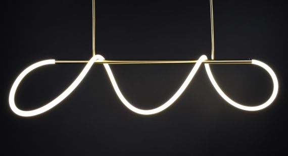 Люстра світлодіодна стельова LED світильник для квартири на стелю лед 27740 Латунь 54-84х35х150 см. | Зображення 3