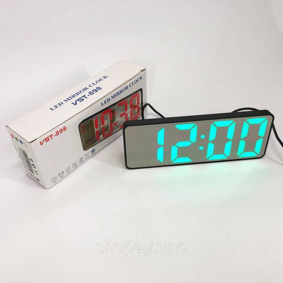 Настольные цифровые часы с подсветкой VST-898-4, Современные часы с LED подсветкой EC-38 | Зображення 3
