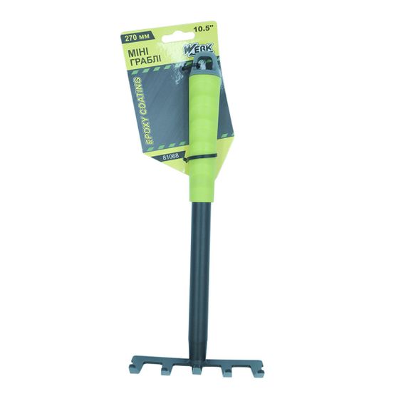 Мини грабли 270 мм эпоксидное покрытие Werk 81068 | Зображення 1