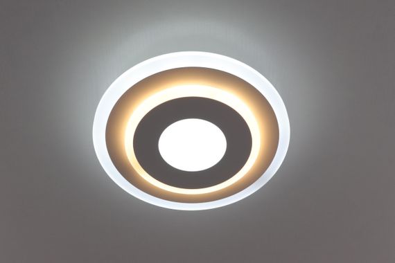 Сучасний круглий світильник стельовий LED для кімнати кухні ванної 25138 Білий 4х25х25 см.