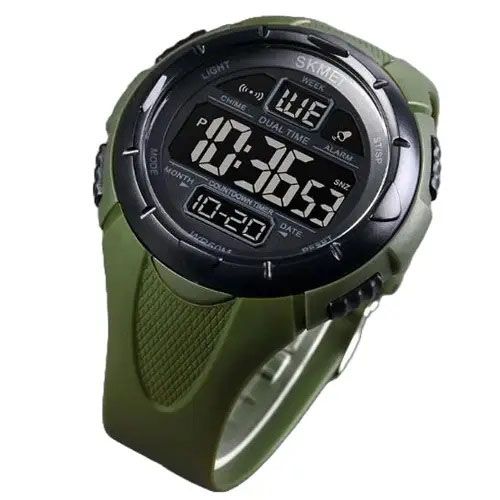 Годинник наручний чоловічий SKMEI 1656GN ARMY GREEN, годинник наручний електронний тактичний. Колір: зелений | Зображення 2