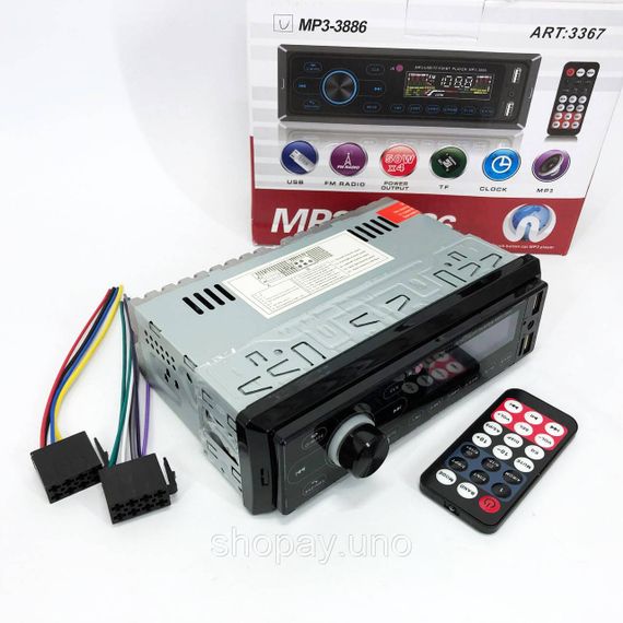 Автомобільна магнітола 1din штатна MP3 3886 ISO 1DIN, Бюджетна автомагнітола 1 din, Авто магнітола 1дин XB-24