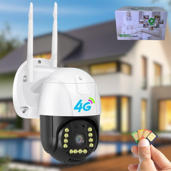 Камера внешнего видеонаблюдения 4G Sim V380 PRO Уличная видеокамера IP 66 с ночной съемкой