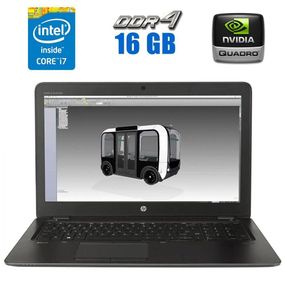 Мобильная рабочая станция HP Zbook 15 G4 / 15.6" (1920x1080) IPS / Intel Core i7-7700HQ (4 (8) ядра по 2.8 - 3.8 GHz) / 16 GB DDR4 / 480 GB SSD / nVidia Quadro M2200, 4 GB GDDR5, 128-bit / WebCam / 3G б/у