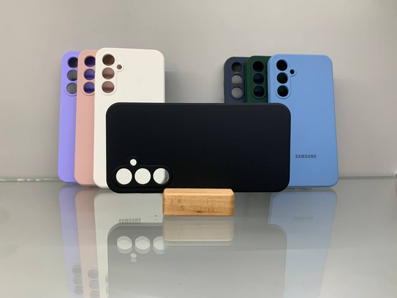 Samsung Galaxy S23 FE Протиударний чохол з логотипом софт тач сірий