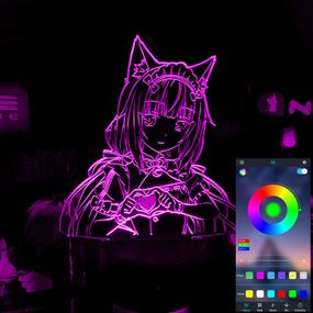 Акриловий світильник-нічник керування з телефона Nekopara tty-n001891