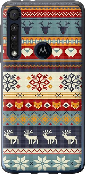 Чехол на Motorola One Macro Рождественский орнамент "3303u-1812-17620"