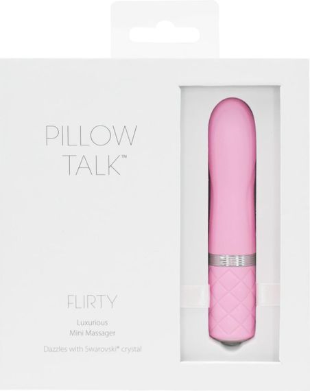 Розкішний вібратор PILLOW TALK - Flirty з кристалом Сваровські, гнучка голівка, Pink | Зображення 7