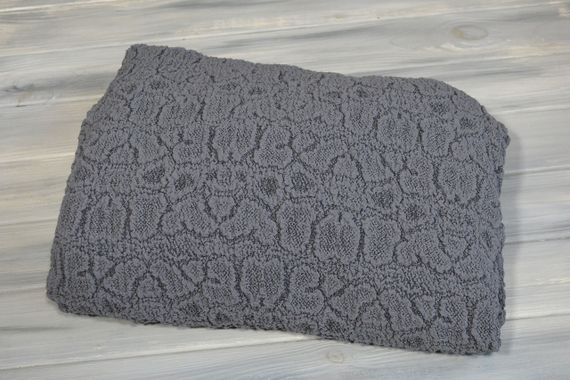 Жаккардовый чехол на угловой диван Stone с юбкой антрацит | Зображення 1