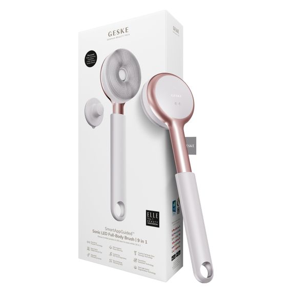 Звукова світлодіодна щітка для всього тіла GESKE Sonic LED Full-Body Brush&Intensive Exfoliator 9в1 starlight