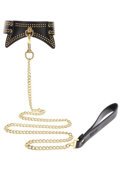 Нашийник із заклепками та повідцем Taboom Vogue Studded Collar and Leash, веганська шкіра, чорний Sex Aura | Зображення 4