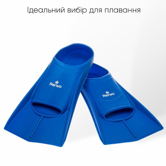 Короткие ласты для тренировки в бассейне Renvo Frio с закрытой пяткой Синий 39-41 (SF100-04 39-41) | Зображення 1