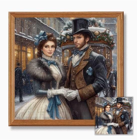 Набор для вышивки крестом JOZYSH "Розовая прогулка" 14CT, 40x40 см, канва Аида с нанесенным рисунком | Зображення 5