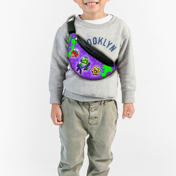 Сумка-бананка дитяча бравл старс з принтом Spike, 32х15см, для хлопчика, сумка через плече (00575)