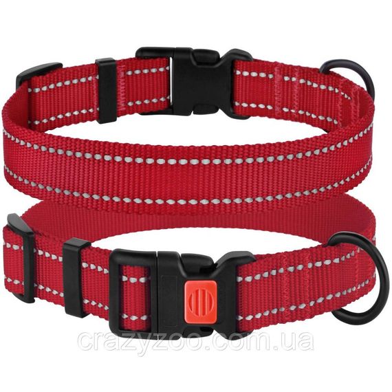 Нашийник для собак BronzeDog Active S нейлоновий червоний 1.6х25-33 см 50/1303/Т