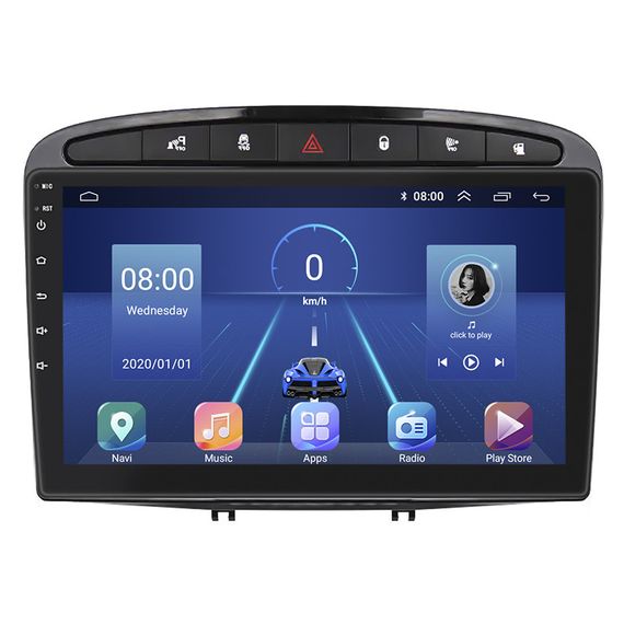 Штатная магнитола 9" Lesko для Peugeot 308 I 2007-2011 Top 2/32 Black/ 4G WiFI GPS Пежо