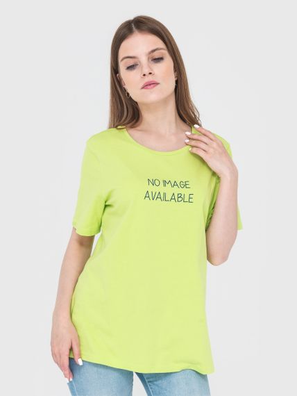 Футболка для жінок салатова з написом, 2XL | Зображення 4