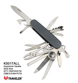 Нож многофункциональный Traveler 17 функций, 9см (120шт/ящ) K5017ALL черный