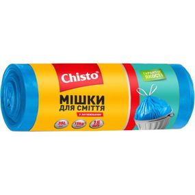 Пакеты для мусора Chisto с затяжкой 35 л 15 шт. (4823098408772) - Топ Продаж!