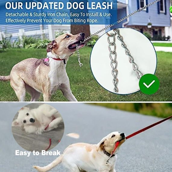 Поводок-рулетка для собак 8 м с цепью против перегрызания, для средних крупных пород, с чехлом для пакетиков | Зображення 2