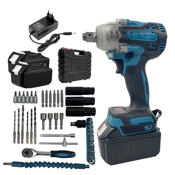 Потужний акумуляторний гайковерт 48V, 5AH, з великим набором інструментів 2 АКБ у кейсі | Зображення 3