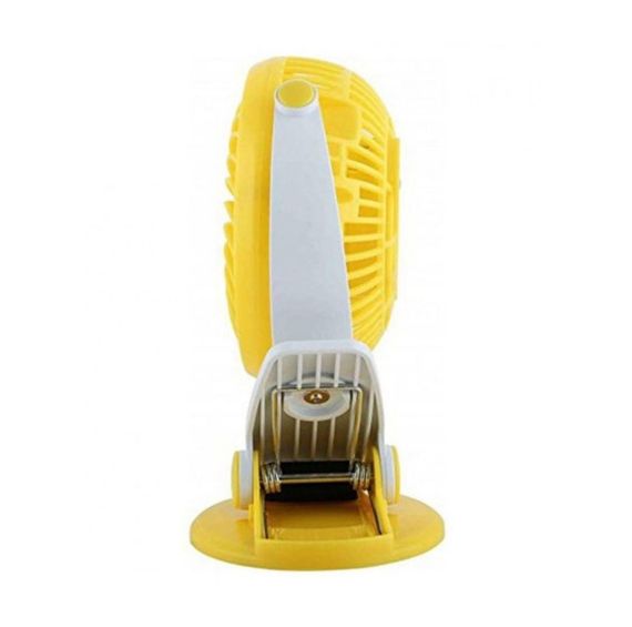 Портативный настольный вентилятор Mini Fan WX 6503 мини охладитель на аккумуляторе с прищепкой 2 скорости 4 Вт Желтый | Зображення 1