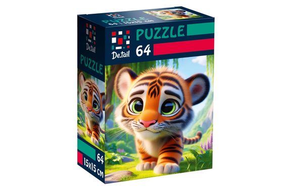 Пазли De.tail. Миле тигреня. 64 деталі DT1234-15 (укр) Vladi Toys | Зображення 2