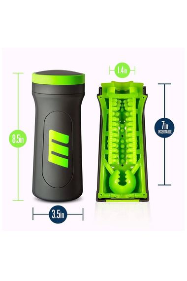 Мастурбатор чоловічий у колбі M FOR MEN M2 Superior Stroker Black — текстурований, з регулятором тиску | Зображення 4