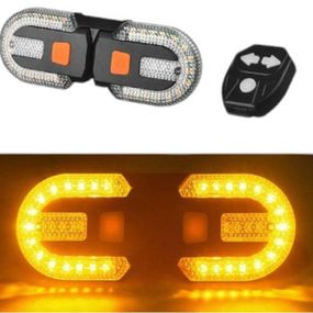 Велоліхтар STOP із зазначенням поворотів (жовтий + червоний) + пульт керування LY-1825 Чорний