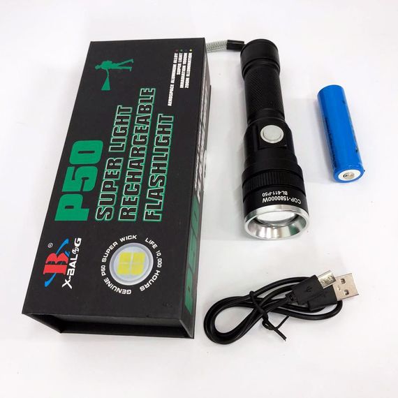 Фонарь водозащищенный BL-611-P50, Пылевлагозащищенный фонарик, Компактный портативный фонарь TN-64 | Зображення 3