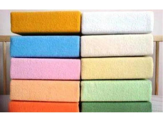 салатове Простирадло махрове на резинці з наволочками Anisa (220х240+30 см)