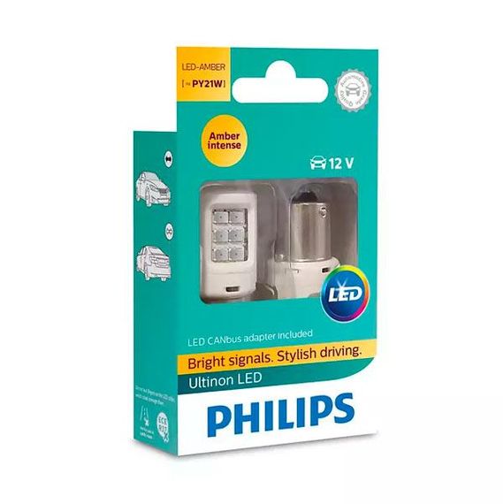 Комплект світлодіодних ламп Philips 11498ULAX2 PY21W LED 12V + Smart Canbus X2 Amber | Зображення 2