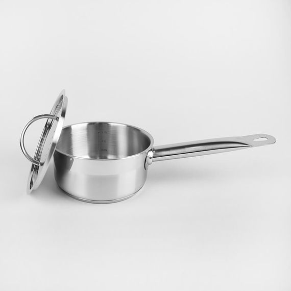 Кухонний ковш Maestro MR-3511-14S, 0.75 л, 14 см, з нержавіючої сталі з кришкою, для всіх типів плит | Зображення 2