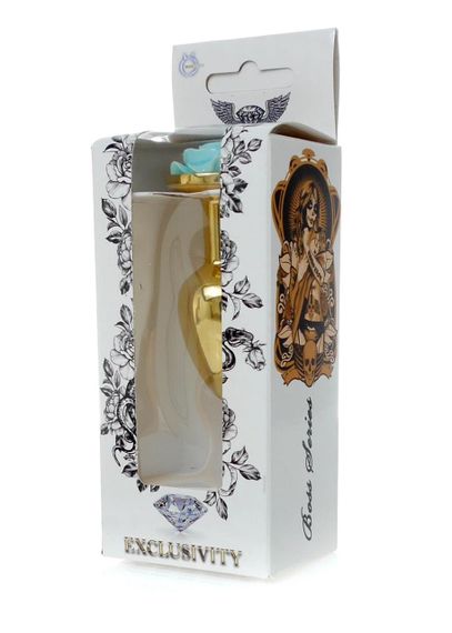 Анальна пробка Plug-Jewellery Gold PLUG ROSE- Light Blue Sex Aura | Зображення 5