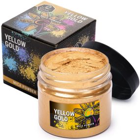 Слюдяний пігментний порошок YELLOW GOLD (Золото) для смоли мила макіяжу манікюру SOAP SHOP банка 57 грам