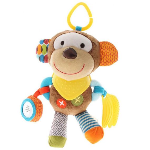 Брязкальце ВТ-Т-4626-1-6 підвіска тварина м'яка з прорізувачем 20 см  Мавпа