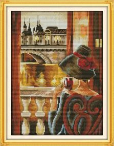 Набір для вишивання за нанесеною на канву схемою "Look out of the window".AIDA 14CT printed , 27*34 см