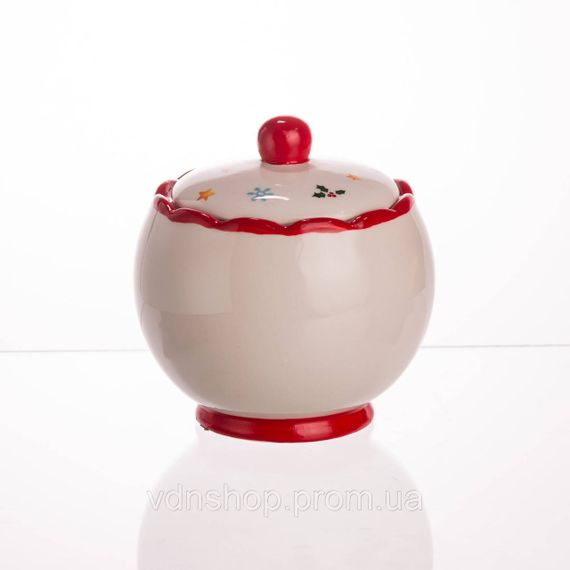 Сахарница фарфоровая новогодняя New Year 500 (мл) с крышкой CR-1-5 | Зображення 1