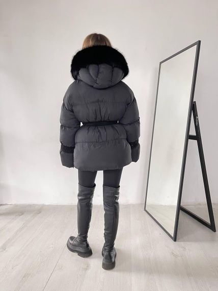 Женский пуховик Cresh Puffer со сьемным капюшоном черный S-M | Зображення 5